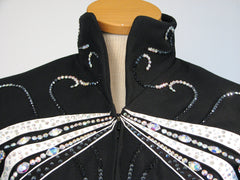 SOLD Ladies L, Black/Turquoise Showmanship Jacket, 1510A