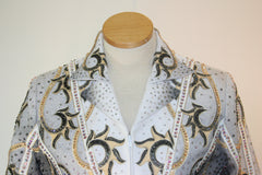 N/A Showmanship or Pleasure Jacket, Black White Gold, Ladies L, 5067A