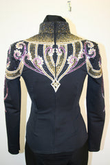 SOLD #1317 Black and Gold Equitation Show Blouse XS