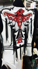 #1700 Ivory/Red/Black Bird Show Vest, Ladies M 8019-41