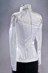 Dk Gray Shirt w/Stones, Show Blouse, Ladies XS, 6355-45