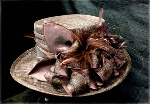 Chocolate Hat w/Feathers