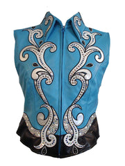 3 Piece Turquoise Lamb Western Pleasure Vest/Blouse, Ladies L, 5368BC