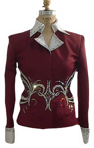 Burgundy/White Showmanship Outfit, Ladies M, 1896AB