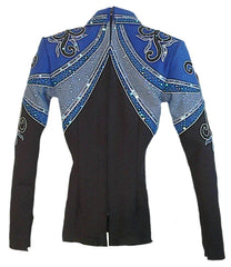 Budget Black and Royal Equitation Blouse, Ladies XS, 5380A