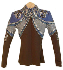 Budget Black and Royal Equitation Blouse, Ladies XS, 5380A