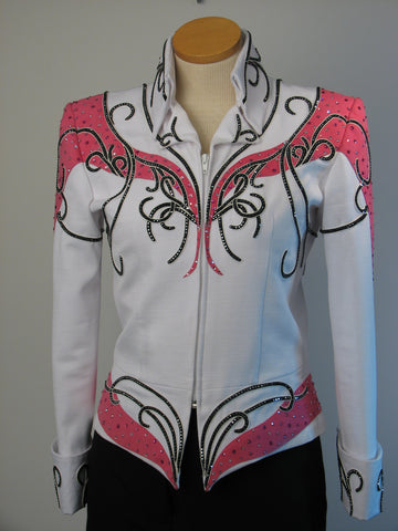 White Pleasure Jacket w/Pink and Black, Ladies M, 1780B