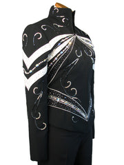 SOLD Ladies L, Black/Turquoise Showmanship Jacket, 1510A