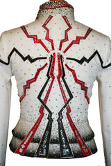 White Red Black Pleasure Showmanship Jacket, Ladies M, 5084C