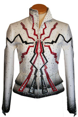 White Red Black Pleasure Showmanship Jacket, Ladies M, 5084C