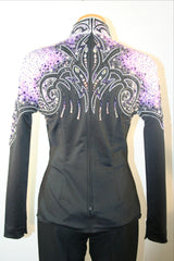 Black Blouse with Purple/White, Ladies M, 1779A