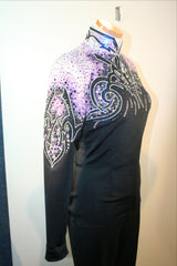 Black Blouse with Purple/White, Ladies M, 1779A