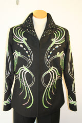Black and Green Showmanship Pleasure Jacket, Ladies M/L, 5152A