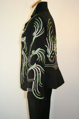 Black and Green Showmanship Pleasure Jacket, Ladies M/L, 5152A