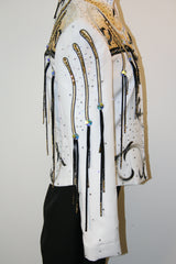 White, Black, Gold Pleasure Jacket, Ladies S, 5424A