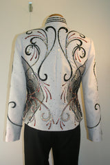 White/Rust/Blk Pleasure or Horsemanship Jacket, Ladies L, 1430A