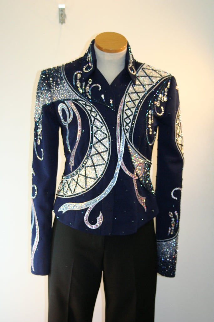 SOLD #5068ABC Navy 4 pc Showmanship or Pleasure Show Jacket Outfit, Ladies S,