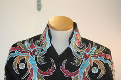 SOLD #1171 Black Multi Colored Pleasure Show Jacket, Ladies M 3401-48