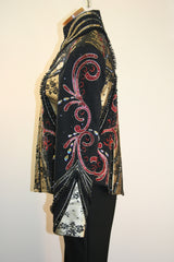 Black, Gold, Red Jacket, Ladies L, 1465A