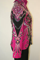 SOLD  Black and Fuschia Show Jacket, Ladies S, 5109A