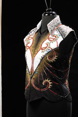 #1303 Ladies M Vest Blk/Red/Wt 3202-22