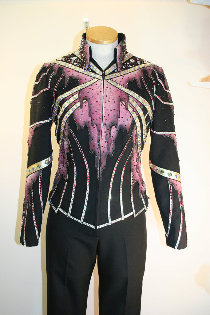Black with Raspberry, Pleasure or Showmanship Jacket, Ladies M, 1590A