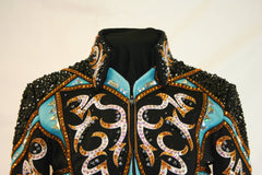 SOLD #1428A Black/White Stretch Show Jacket, Ladies M/L, 8019-7
