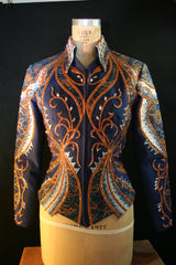 #1504 Navy w/Bronze Showmanship or Pleasure Jacket, Ladies M, #5439AB
