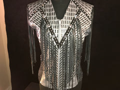 #1702 Grey/Black Lamb Show Vest, Ladies M, 8019-44