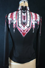 2004 Black, Red, White Show Blouse, Ladies XS,  BFC 8643-45