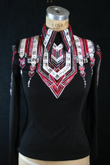 2004 Black, Red, White Show Blouse, Ladies XS,  BFC 8643-45