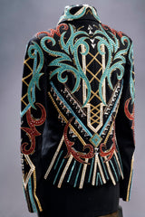 #2005 Black Multi Color Show Jacket, Ladies M, 8637-11