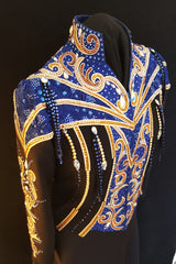 SOLD Royal Blue and Black Western Pleasure Jacket, Ladies L, 1680A
