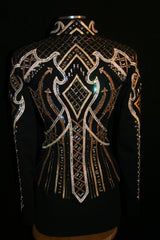 Black, Gold, Tan Show Jacket, Ladies L, 8637-40