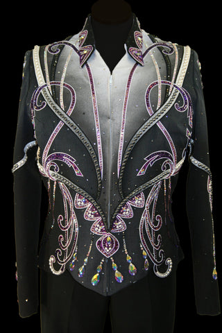 Black/Grey/White/Purple Showmanship Jacket, Ladies XL #25432