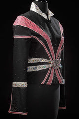 Black/PInk/White Jacket/Pant Outfit 5257CD