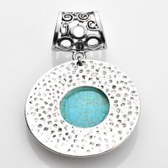 AJ2 Antique Silver & Turquoise Scarf Charm or Pendant