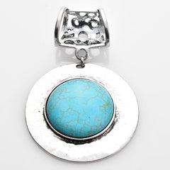 AJ2 Antique Silver & Turquoise Scarf Charm or Pendant