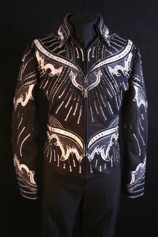 #1402 Black Stretch Jacket, Ladies L, 6798-19