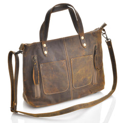 P8 Brown Distressed Leather Bag