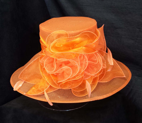 Orange Creme Chiffon Hat