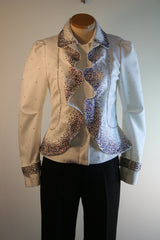 White Jacket w/stone trim, Ladies S, 5058A