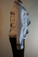 White Jacket w/stone trim, Ladies S, 5058A