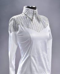 Dk Gray Shirt w/Stones, Show Blouse, Ladies XS, 6355-45