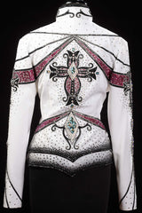 SOLD White/Red/Black Pleasure Jacket, Ladies L, 5269A