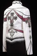 SOLD White/Red/Black Pleasure Jacket, Ladies L, 5269A