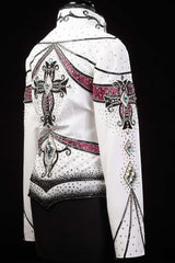SOLD White/Red/Black Pleasure Jacket, Ladies L, 5269A