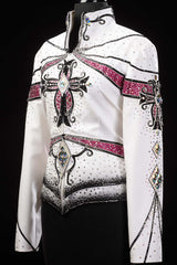 SOLD White/Red/Black Pleasure Jacket, Ladies L, 5269A