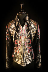 SOLD #1233a Black Show Jacket w/Red/Gold, Ladies L